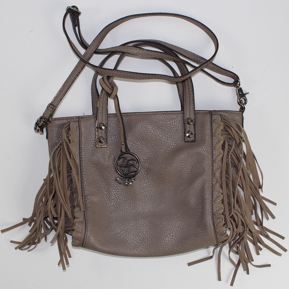 Jessica Simpson Handbags - Jessica Simpson Grey Tassel Bucket Purse